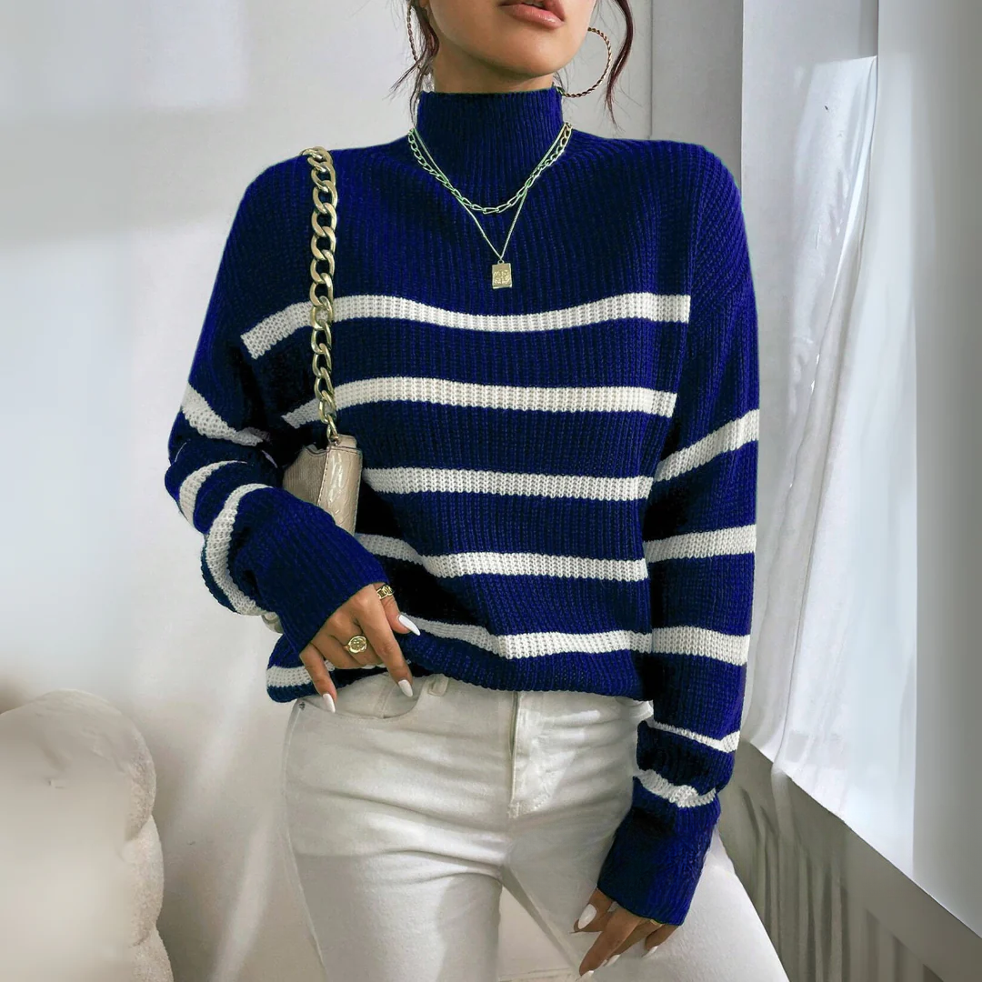 SELMA | GESTREIFTER ROLLKRAGENPULLOVER