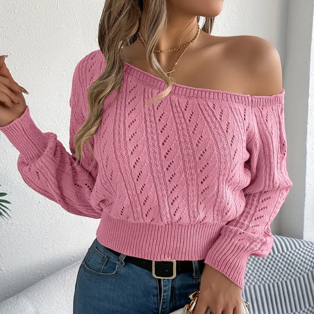 VALERIE | OFF-SHOULDER STRICKPULLOVER