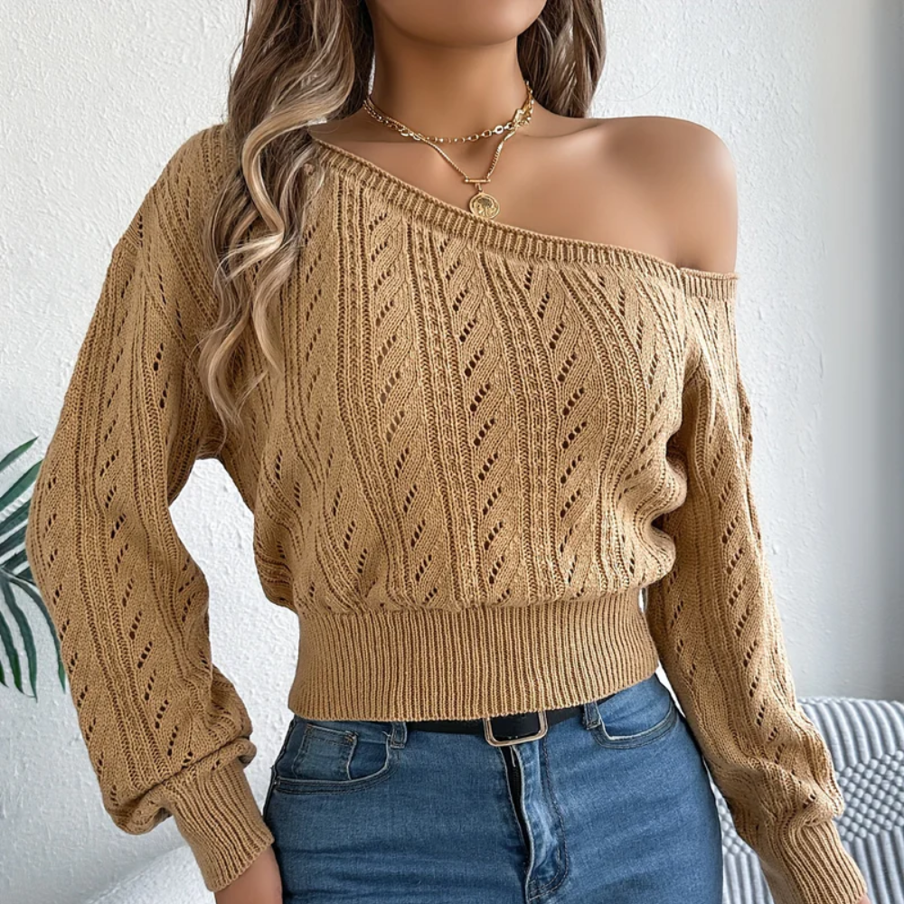 VALERIE | OFF-SHOULDER STRICKPULLOVER