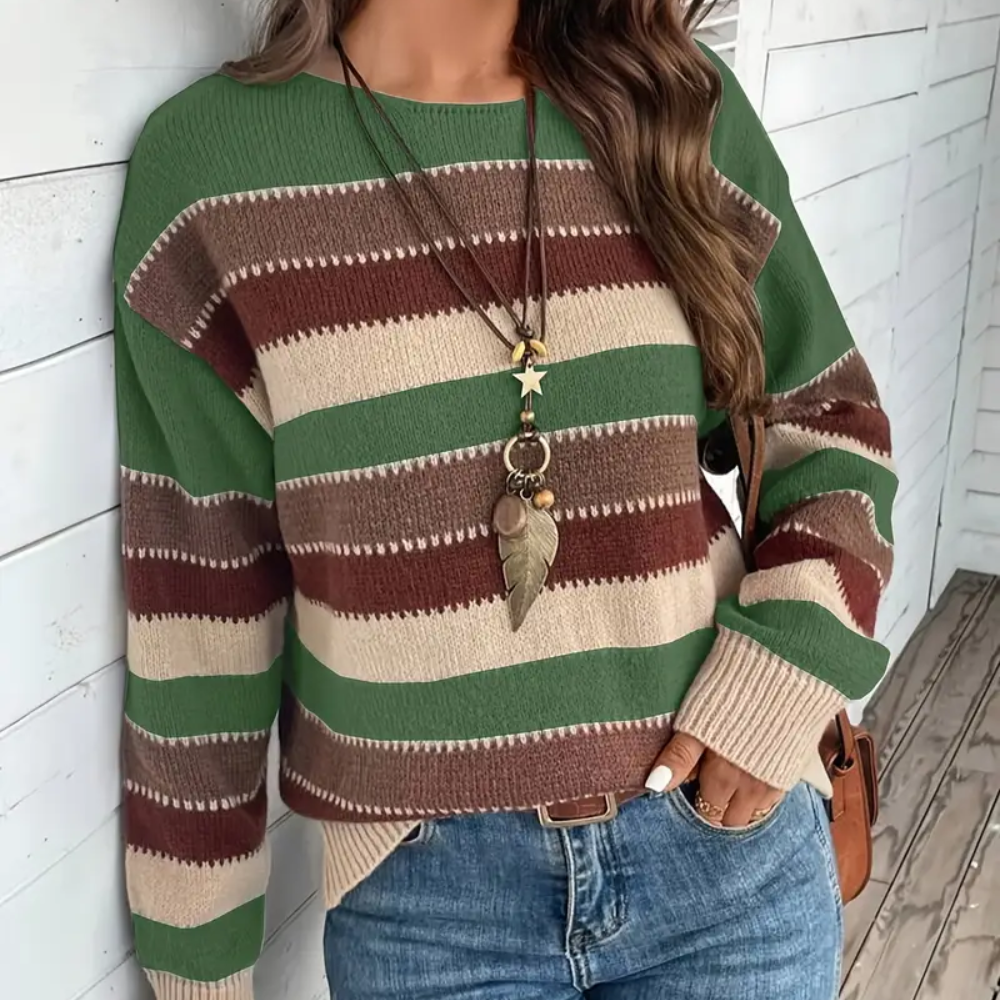 GISELA | GESTREIFTER STRICKPULLOVER