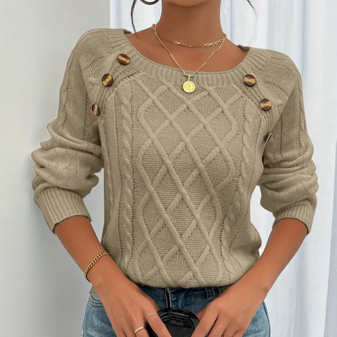 YVON | STRICKPULLOVER MIT KNOPFDETAILS