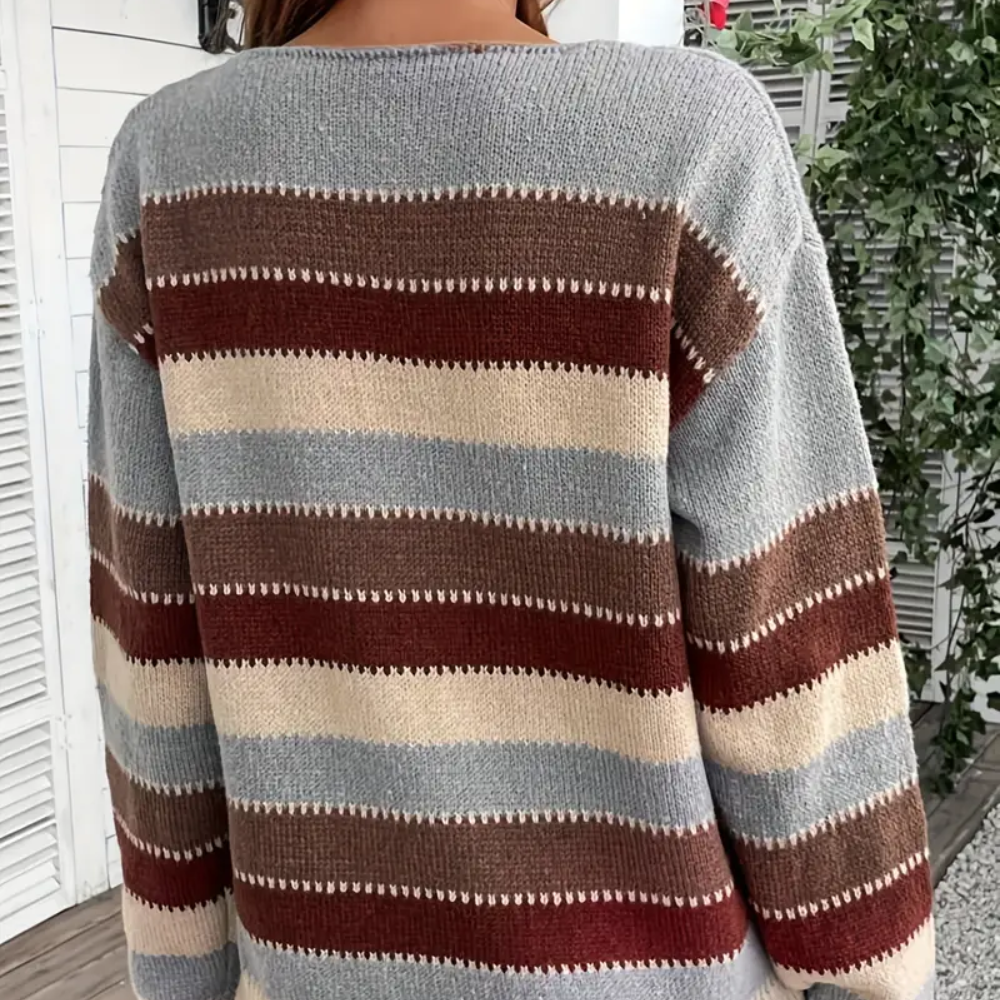 GISELA | GESTREIFTER STRICKPULLOVER