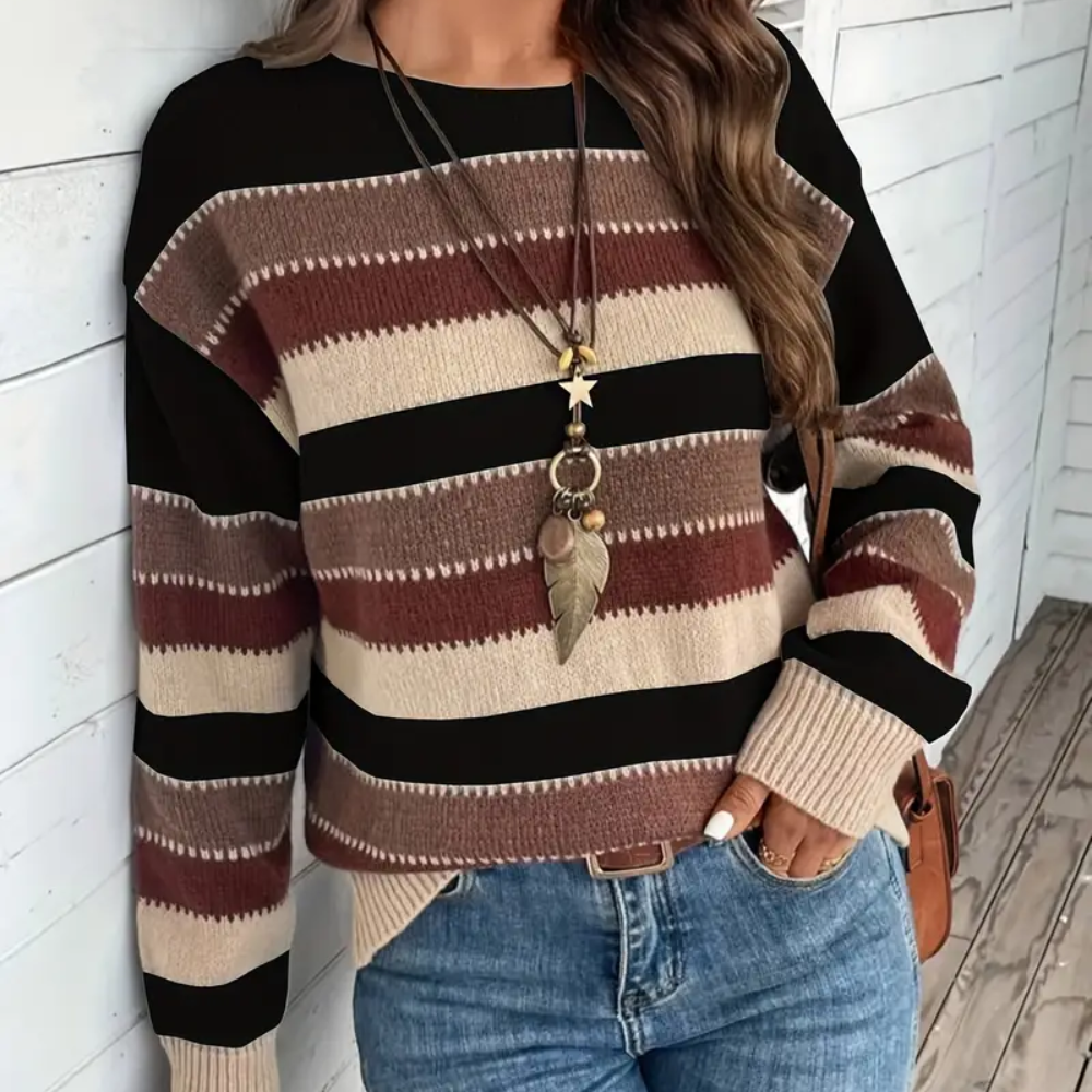 GISELA | GESTREIFTER STRICKPULLOVER