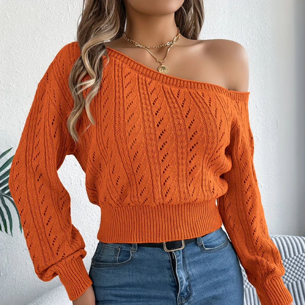 VALERIE | OFF-SHOULDER STRICKPULLOVER