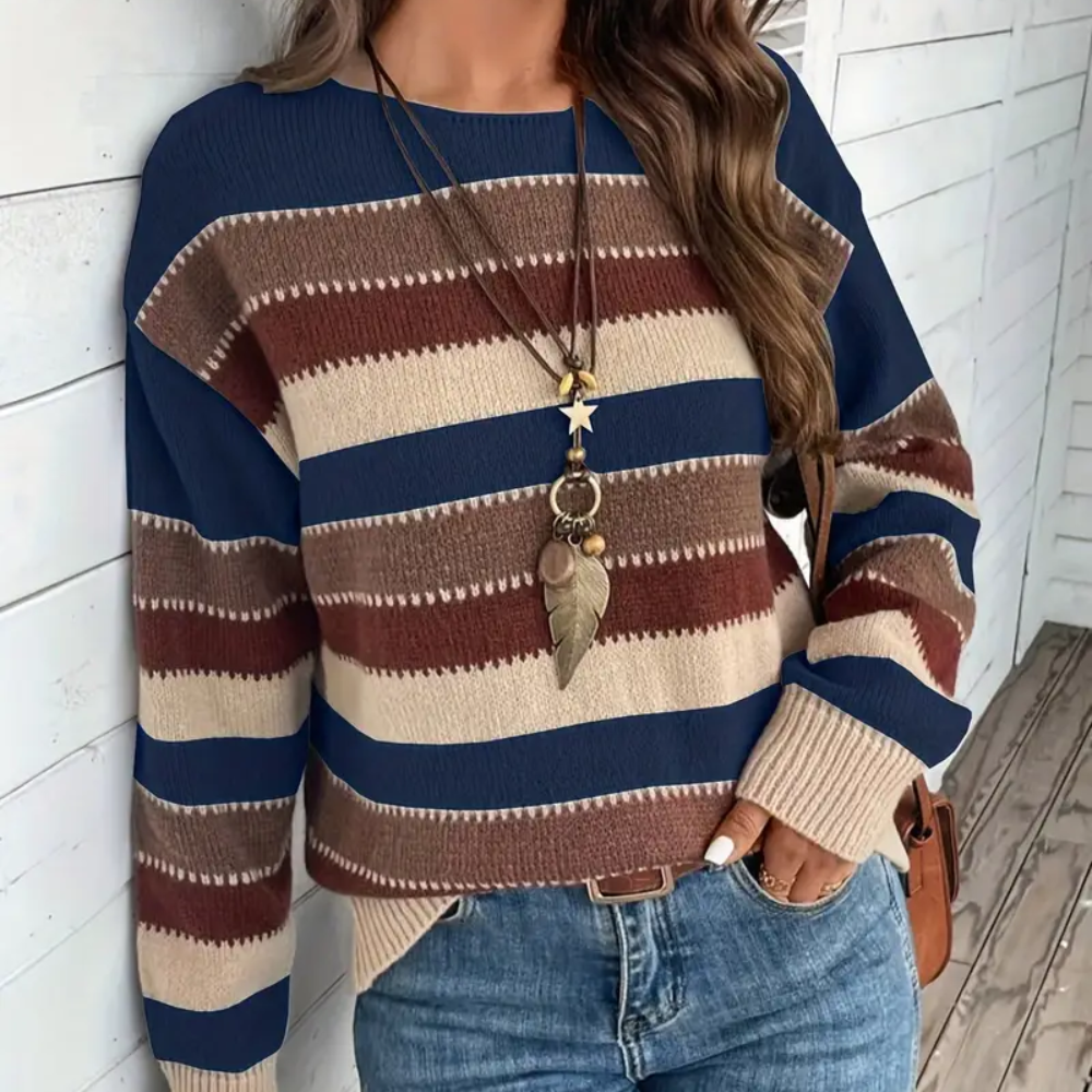 GISELA | GESTREIFTER STRICKPULLOVER