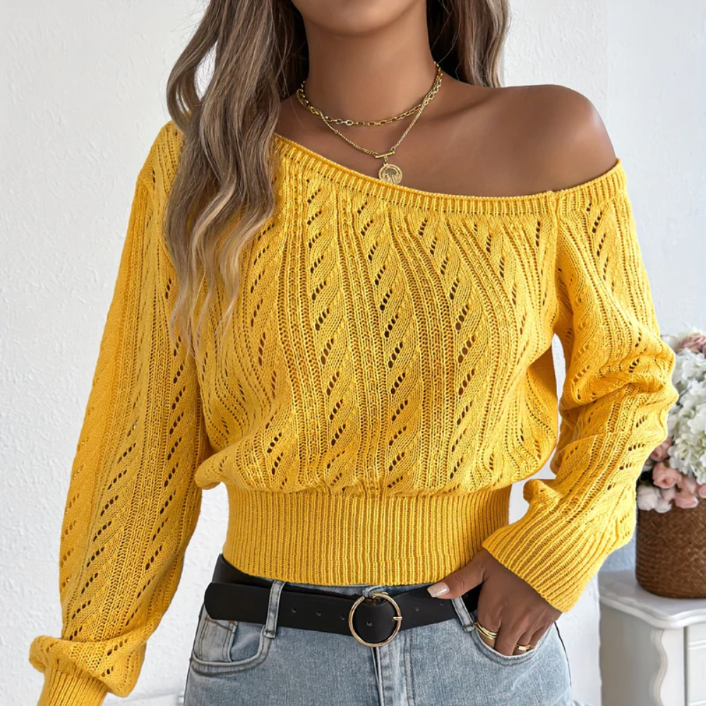 VALERIE | OFF-SHOULDER STRICKPULLOVER