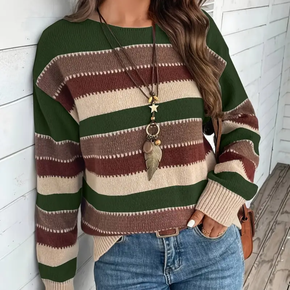 GISELA | GESTREIFTER STRICKPULLOVER