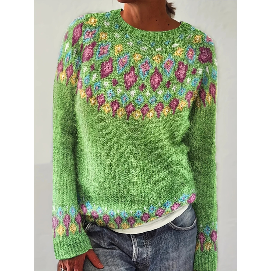 LINDE | STRICKPULLOVER MIT NORDISCHEM MUSTER