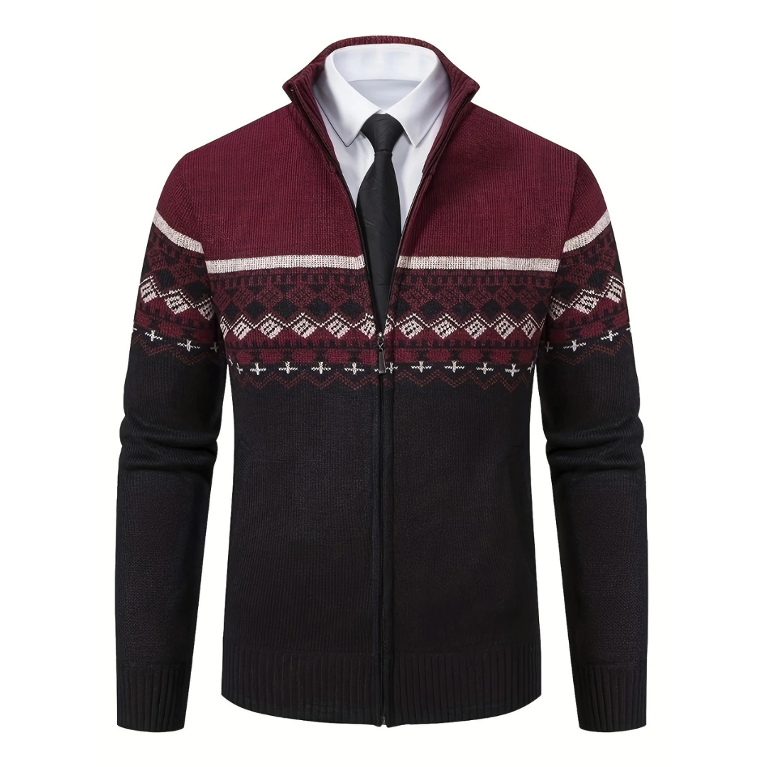 VIGGO | HERREN STRICKJACKE MIT WINTERMUSTER