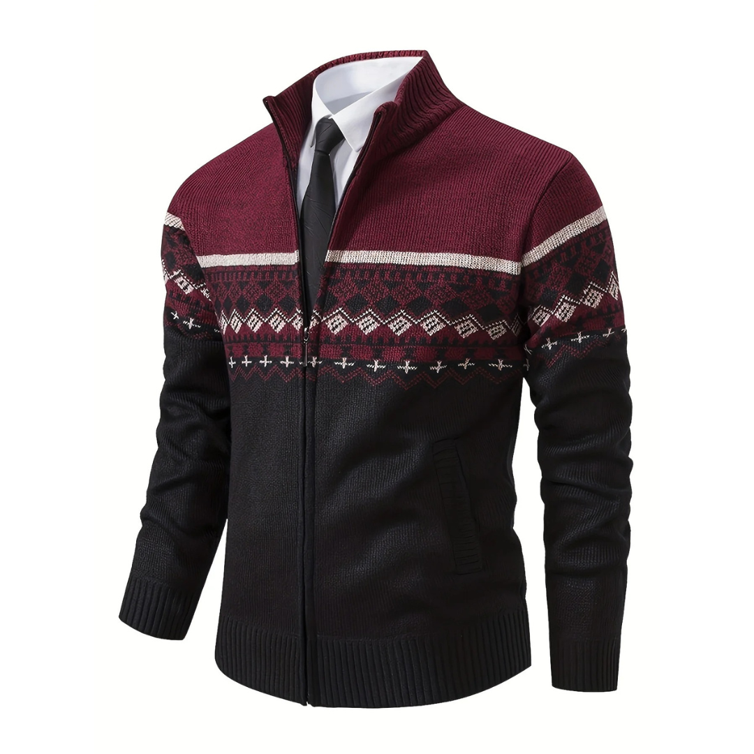 VIGGO | HERREN STRICKJACKE MIT WINTERMUSTER