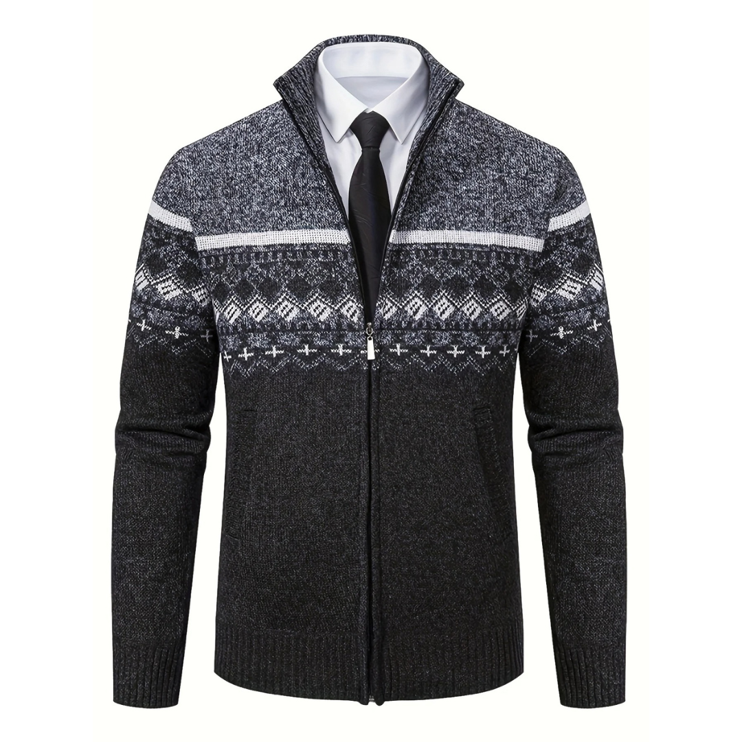 VIGGO | HERREN STRICKJACKE MIT WINTERMUSTER